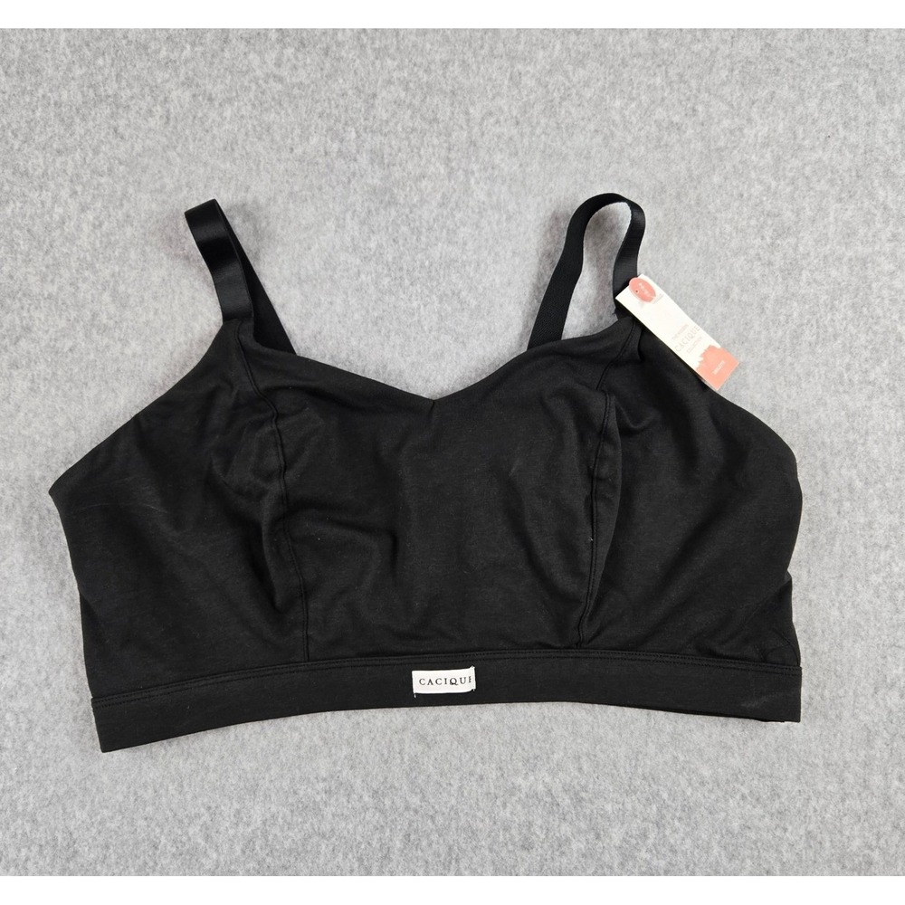 Cacique Modern Collection Black Wireless Bralette Womens Size 22/24 NEW